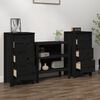 vidaXL Sideboards 2 Stk. Schwarz 40x35x80 cm Massivholz Kiefer