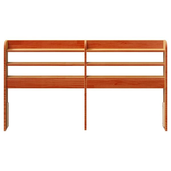 vidaXL Kopfteil mit Ablagen Wachsbraun 150 cm Massivholz Kiefer