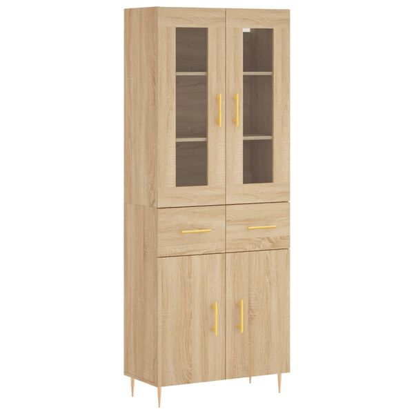 vidaXL Highboard Sonoma-Eiche 69,5x34x180 cm Holzwerkstoff