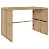 vidaXL 3-tlg. Garten-Essgruppe mit Kissen Beige Poly Rattan