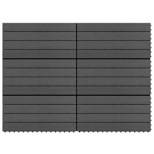 vidaXL Terrassenfliesen 6 Stk. WPC 60x30 cm 1,08 m&sup2; Schwarz