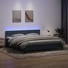 vidaXL Boxspringbett mit Matratze & LED Dunkelgrau 180x220 cm Samt