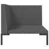 vidaXL Gartensofa mit Kissen Halbrundes Poly Rattan