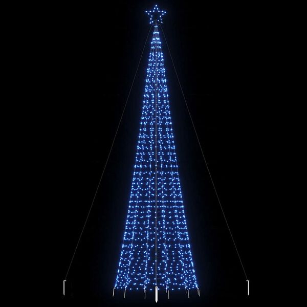 vidaXL LED Weihnachtsbaum mit Erdspie&szlig;en 1534 LEDs Blau 500 cm