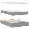 vidaXL Bett mit Stauraum und LED Hellgrau 120 x 190 cm Polyester
