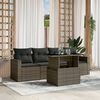 vidaXL 5-tlg. Garten-Sofagarnitur mit Kissen Grau Poly Rattan