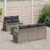 vidaXL Gartensofa-set mit Kissen mit Speicher 6 pcs Grau Poly-Rattan