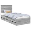 vidaXL Bettrahmen Graues Sonoma 90 x 190 cm Ingenieurs Holz