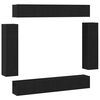 vidaXL TV-Schrankset 8 pcs Schwarz Eichen-Optik Holzwerkstoff