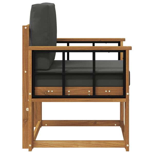 vidaXL Outdoor-Sofa Massives Akazienholz und Polyester Natur