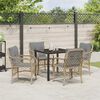 vidaXL Garten Essgruppe mit Kissen 5 pcs Beige Poly-Rattan