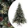 vidaXL Weihnachtsbaum mit Beleuchtung und Kiefernzapfen 150 cm PVC&PE