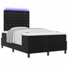 vidaXL LED Boxspringbett mit Matratze Schwarz 120 x 200 cm Stoff