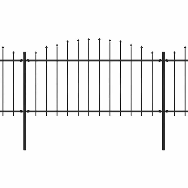 vidaXL Gartenzaun mit Speerspitze Stahl 1248 x 150 cm Schwarz