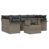 vidaXL Gartensofa-set mit Kissen mit Speicher 7 pcs Grau Poly Rattan