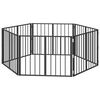 vidaXL Hundetor 6 stk. Schwarz 80 x 60 cm Verzinkter Stahl