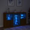 vidaXL Sideboard mit LED-Leuchten Braun Eichen-Optik 181,5x37x100 cm
