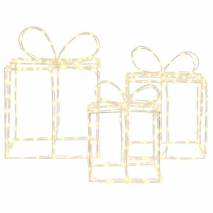 vidaXL Beleuchtete Weihnachts-Geschenkboxen LOVIISA 3 stk. 360 LEDs