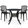 vidaXL 3-tlg. Bistro-Set Aluminiumguss Schwarz