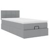 vidaXL Ottoman-Bett mit Matratze Hellgrau 80x200 cm Stoff