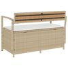 vidaXL Gartenbank mit Stauraum und Kissen Beige Poly Rattan