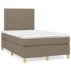 vidaXL Boxspringbett mit Matratze Taupe 120x200 cm Stoff