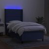 vidaXL Boxspringbett mit Matratze & LED Blau 90x190 cm Stoff