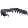 vidaXL Gartensofa-set 11 stk. Schwarz Stahl