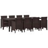 vidaXL Garten Essgruppe 9 Stk. Braun Polypropylen