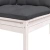 vidaXL Garten-Ecksofa mit Kissen Weiß Massivholz Kiefer