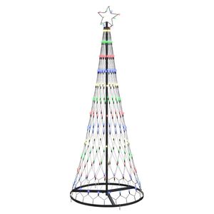 vidaXL LED-Weihnachtsbaum mit 230 LEDs Mehrfarbig 184,5 cm Metall