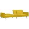 vidaXL Schlafsofa 2-Sitzer mit 2 Kissen Gelb Samt