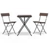 vidaXL 3-tlg. Bistro-Set Klappbar Braun Poly Rattan