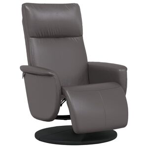 vidaXL Relaxsessel mit Fu&szlig;teil Grau Kunstleder
