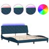 vidaXL Bettgestell mit LED ohne Matratze Blau 180x200 cm Samt
