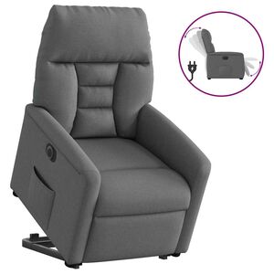 vidaXL Relaxsessel mit Aufstehhilfe Elektrisch Dunkelgrau Stoff