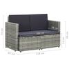 vidaXL 2-Sitzer-Gartensofa mit Auflagen Grau Poly Rattan