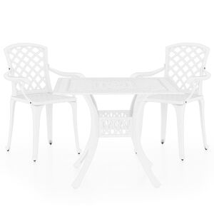 vidaXL 3-tlg. Bistro-Set Aluminiumguss Wei&szlig;