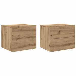 vidaXL Nachttisch 2 pcs Artisan-Eiche 50 x 39 x 41 cm Holzwerkstoff