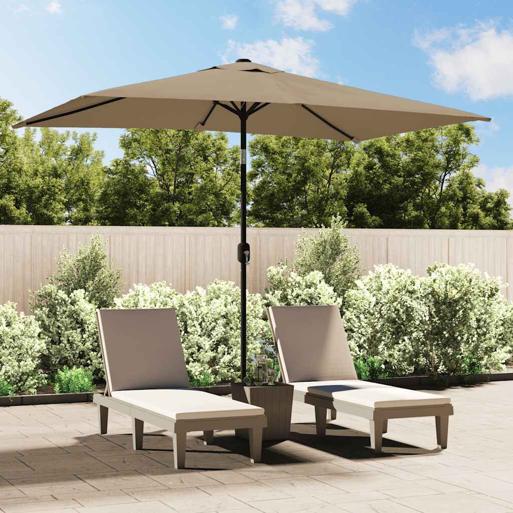 VidaXL Sonnenschirm 300 Cm – Schwarz, Mit Metallmast, Kurbel & Neigefunktion