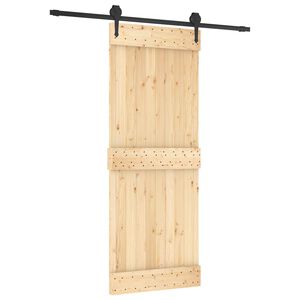 vidaXL Schiebet&uuml;r 80 x 210 cm Massivkiefer (Unbehandelt)