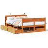 vidaXL Massivholzbett ohne Matratze Wachsbraun 150x200 cm Kiefernholz