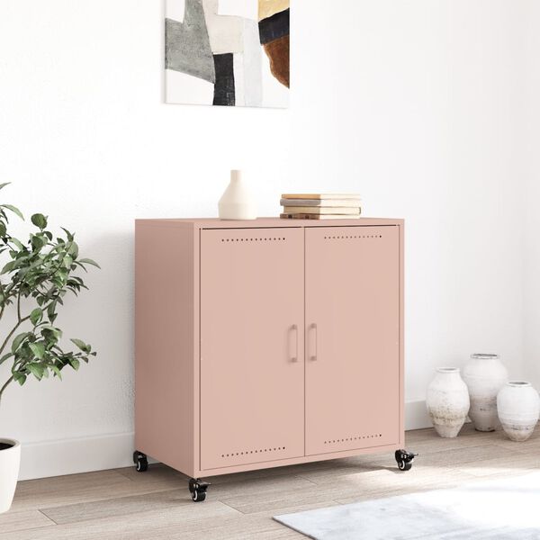 vidaXL Sideboard Rosa 68x39x72 cm Stahl