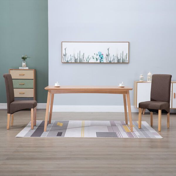vidaXL Esszimmerst&uuml;hle 2 Stk. Braun Stoff