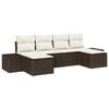 vidaXL Garten-Sofa-Set 4 Stk. Braun und Creme Poly-Rattan