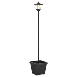 vidaXL Solar-Lampenpfosten mit Pflanzgef&auml;&szlig; warmwei&szlig; 32 x 32 x 158 cm