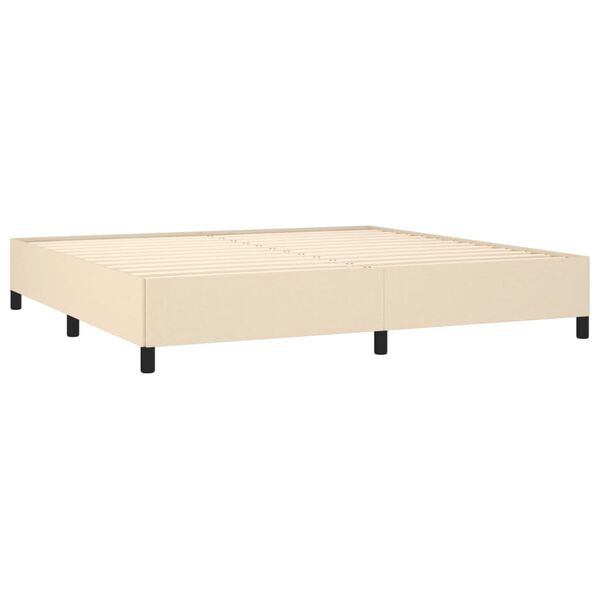 vidaXL Boxspringbett mit Matratze Creme 200x200 cm Stoff