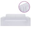 vidaXL Stretch Sofahusse 2-Sitzer Wei&szlig; Polyester-Jersey