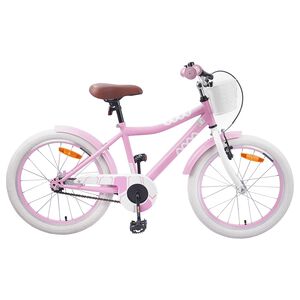 vidaXL Kinderfahrrad 18 Zoll f&uuml;r 5-7 Jahre alt Hellrosa