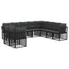 vidaXL Outdoor-Sofagarnitur Schwarz Polyester